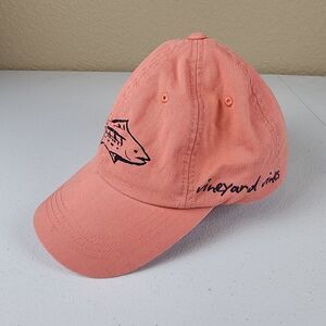 Vineyard Vines- Salmon Colored Adjustable Hat Embroidered Logo Snap Back Coral